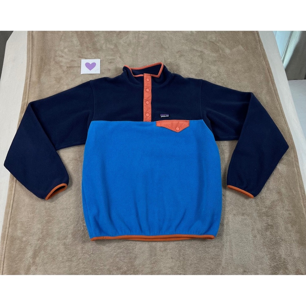Vintage Patagonia Lightweight Synchilla Snap-T Pullover Kids Boys 2XL 16-18 Blue